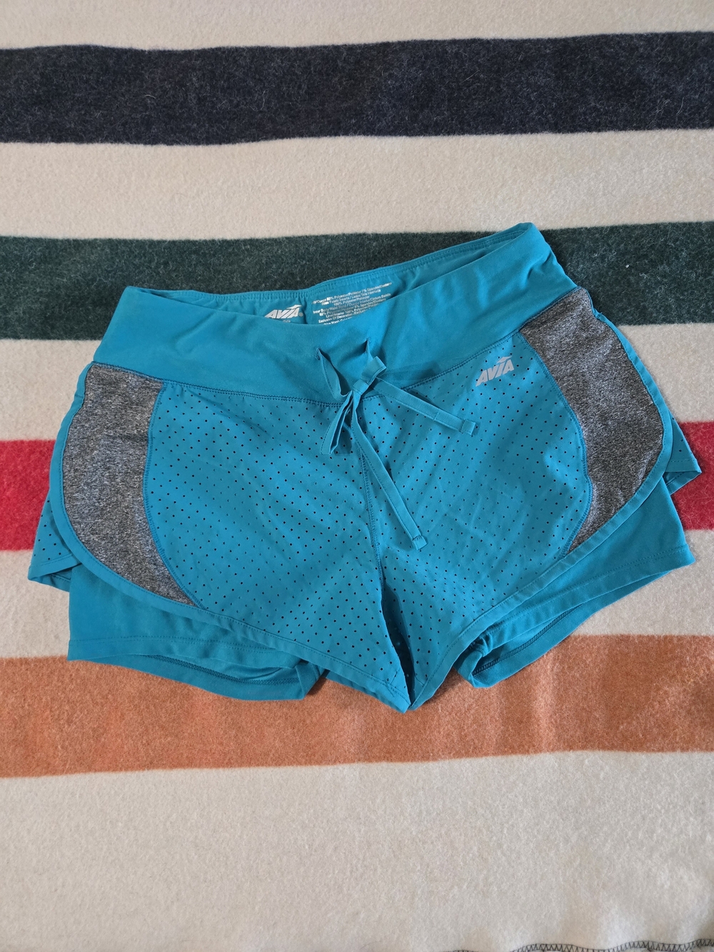 Avia Teal Athletic Layered Running Shorts